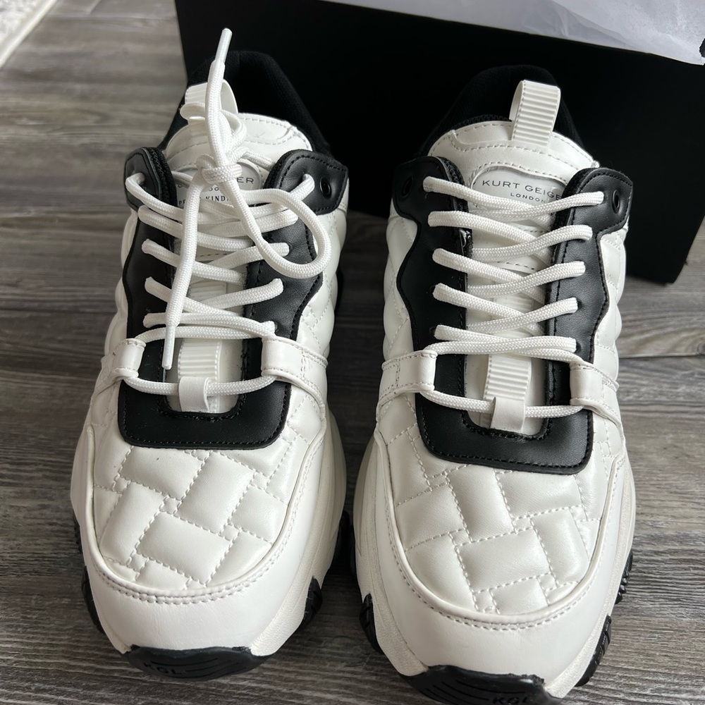 Kurt Geiger Leather Sneakers.  NEVER WORN. Size EU 38.5/ US 8